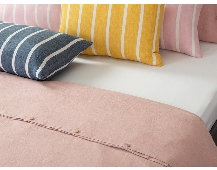 Чехол на подушку декоративный в полоску горчичного цвета из коллекции essential, 40х60 см (70954)