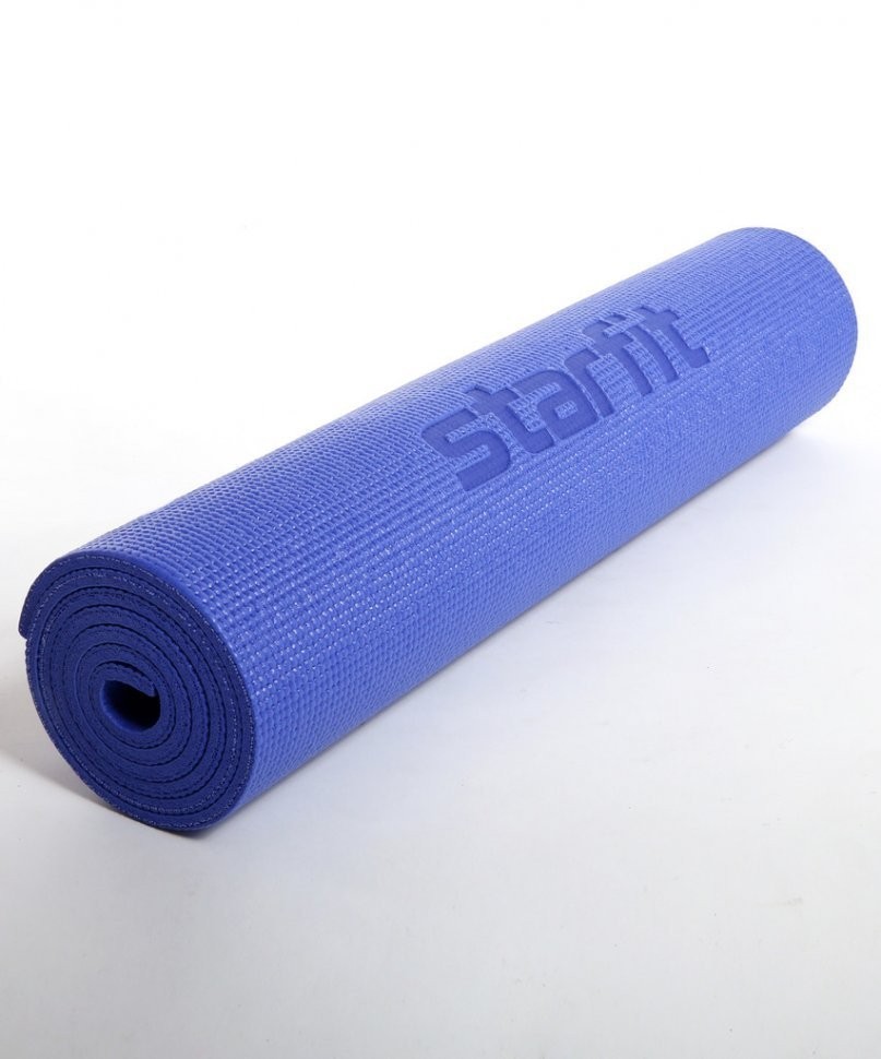 Коврик для йоги и фитнеса FM-101, PVC, 173x61x0,8 см, темно-синий (1005322)