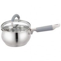 Ковш agness со стекл. крышкой серия apple 1,0 л. 14x7.5 см цвет: серый (937-360)