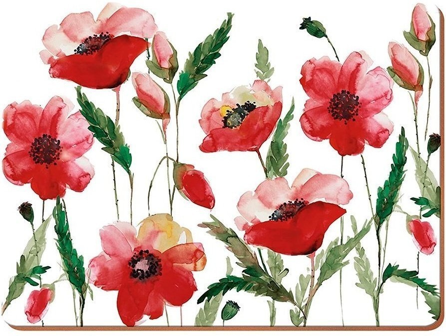 Creative Tops Набор из 6 подставок Watercolour Poppy 23х30 5176716