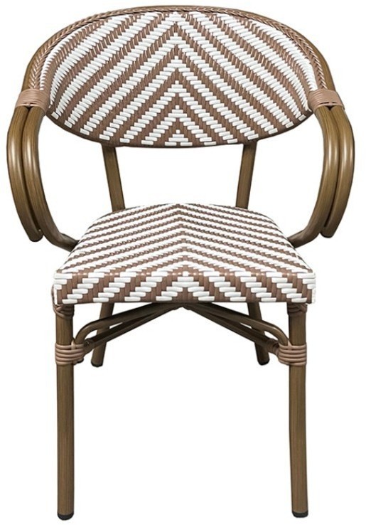 Полукресло E6014-W104/L.BROWN, металл, искусственный ротанг, Natural brown / light brown / white, ROOMERS FURNITURE