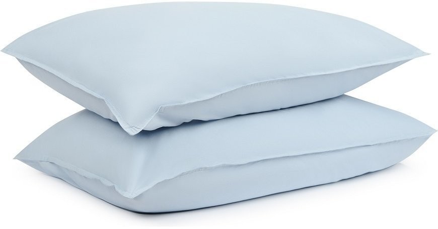 Комплект постельного белья полутораспальный небесно-голубого цвета из органического стираного хлопка из коллекции essential (69370)