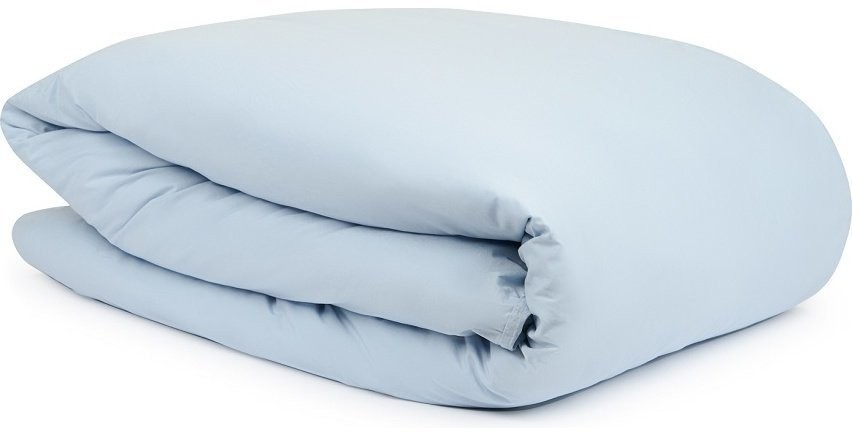 Комплект постельного белья полутораспальный небесно-голубого цвета из органического стираного хлопка из коллекции essential (69370)