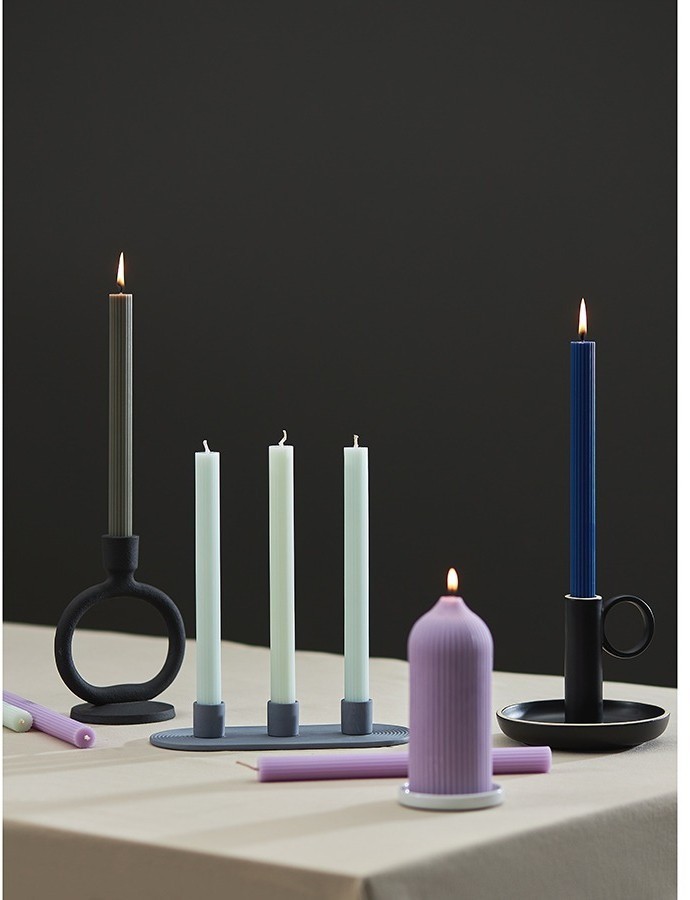 Набор из двух свечей синего цвета из коллекции edge, 24,5 см (77665)