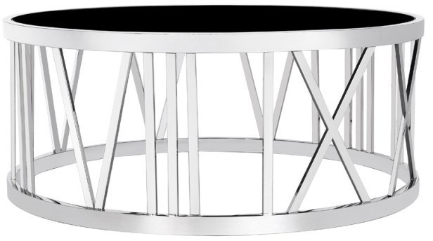 Стол журнальный черное стекло/хром d100*42см (00003050)