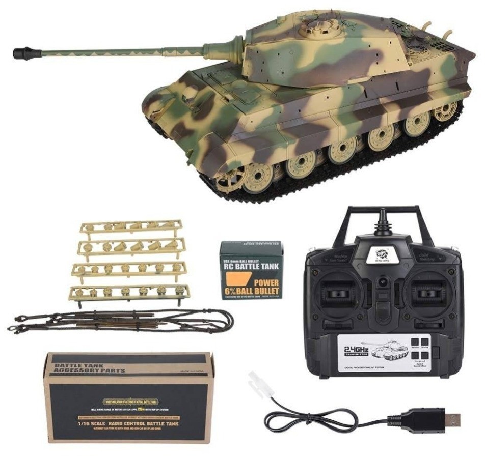 Радиоуправляемый танк Heng Long King Tiger PRO version V7.0 масштаб 1:16 2.4G (HL-3888A-1PRO-V7)