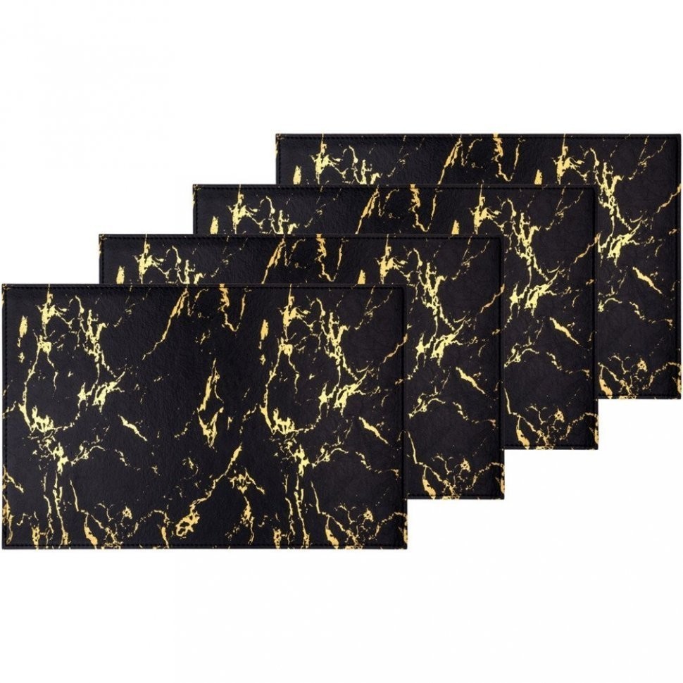 Набор подстановочных салфеток "fantasy" черное золото двухслойная 45x30 см, 4 шт Lefard (771-352)