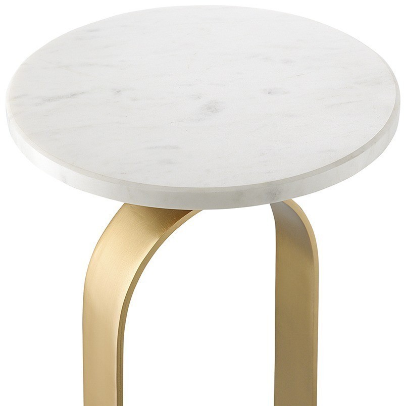 Столик приставной svein, D25,5 см, мрамор/золотой (76231)