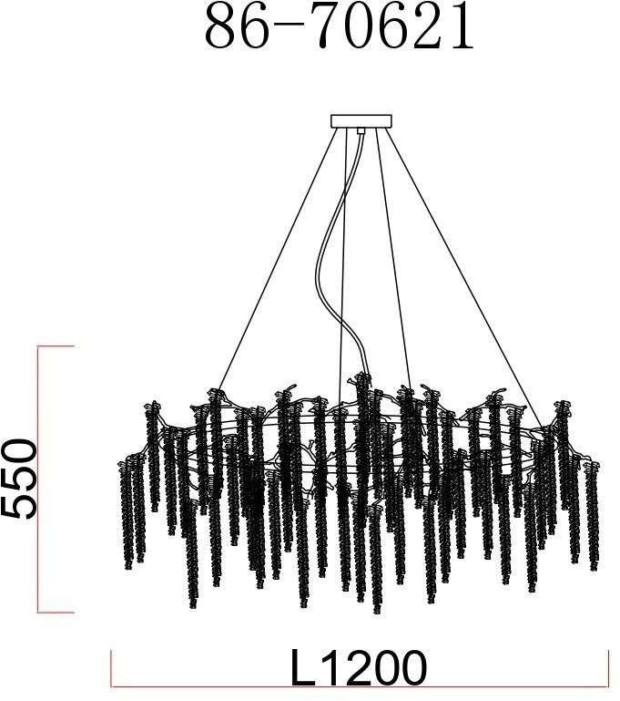 Люстра 120*45см, металл цвет серебро (TT-00012987)