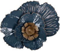 Декор настенный&quot;Цветок&quot;золотисто-голубой 38,1*50,8*8,3 (TT-00001944)