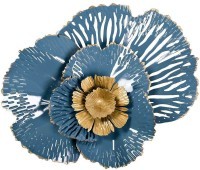Декор настенный&quot;Цветок&quot;золотисто-голубой 38,1*50,8*8,3 (TT-00001944)