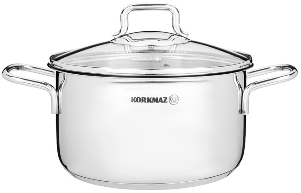 Кастрюля korkmaz perla со стекл. крышкой 20х11см / 3,5л (902-016)