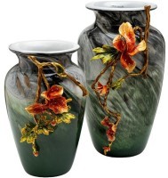 Ваза стеклянная зеленая с цветком 22*20*31см (TT-00013202)