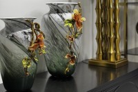 Ваза стеклянная зеленая с цветком 22*20*31см (TT-00013202)