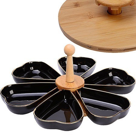 Менажница с ручкой вращающаяся 6 секции LORAINE (12116)