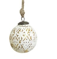 Новогодняя игрушка GV-22B, 10, стекло, white, gold, ROOMERS FURNITURE