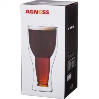 Стакан с двойными стенками &quot;double-wall&quot; 380 мл. диаметр=8,5 см. высота=17,5 см Agness (250-107)