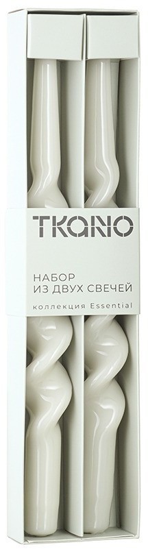 Набор из двух свечей светло-серого цвета из коллекции essential, 35 см (79764)