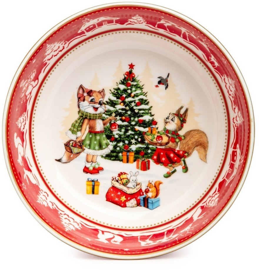 Салатник lefard "елка" 15,5*15,5*5 см 600 мл красный (85-1762-1)