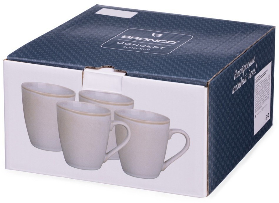 Набор кружек bronco "concept" 4 шт. 355 мл бежевый (576-1017)