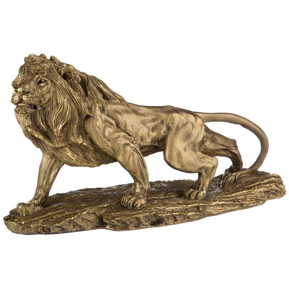 Фигурка "лев на камне" 48*26 см цвет: бронза с позолотой ИП Шихмурадов (169-369)