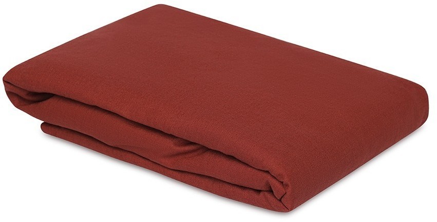 Простыня на резинке изо льна и хлопка цвета копченой паприки из коллекции essential, 160х200х30 см (77185)