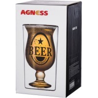 Стакан с двойными стенками &quot;double-wall&quot; 320 мл. диаметр=8,5 см. высота=14,5 см. Agness (250-114)