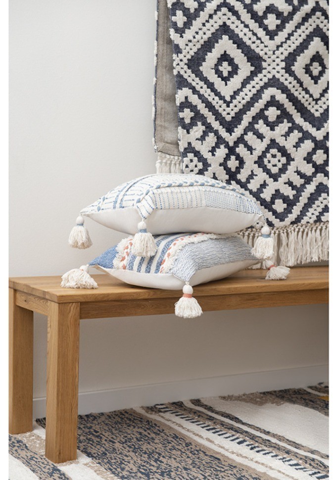 Чехол на подушку с кисточками и бахрамой из коллекции ethnic, 35х60 см (74426)