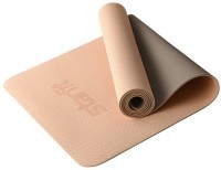 Коврик для йоги и фитнеса STARFIT FM-201, TPE, 183x61x0,4 см, персиковый/серый (2108059)