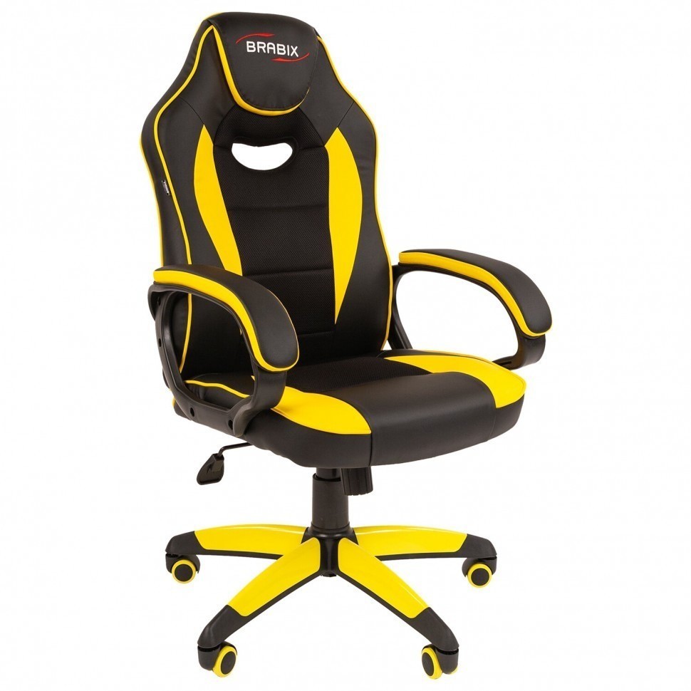 Кресло компьютерное Brabix Blaze GM-162 TW/экокожа черно-желтое 532579 7083507 (84669)