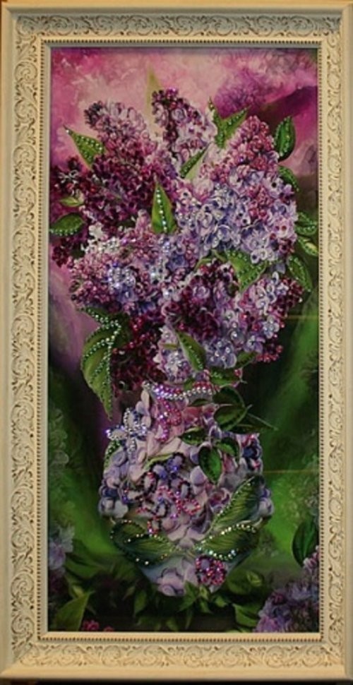 Картина Сирень с кристаллами Swarovski (1488)