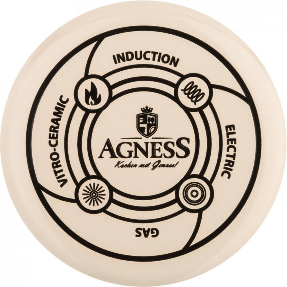 Чайник agness эмалированный со свистком, 2,2л, индукционное дно Agness (915-074)