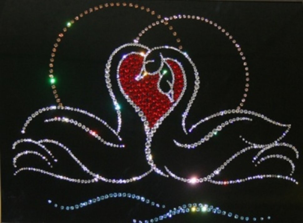 Картина Лебединая верность с кристаллами Swarovski (1194)