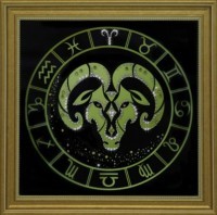 Картина Овен золото с кристаллами Swarovski (1731)