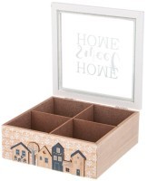 Шкатулка для чая с 4 отделениями коллекция &quot;home&quot; 18*7*18,5 см Lefard (222-805)