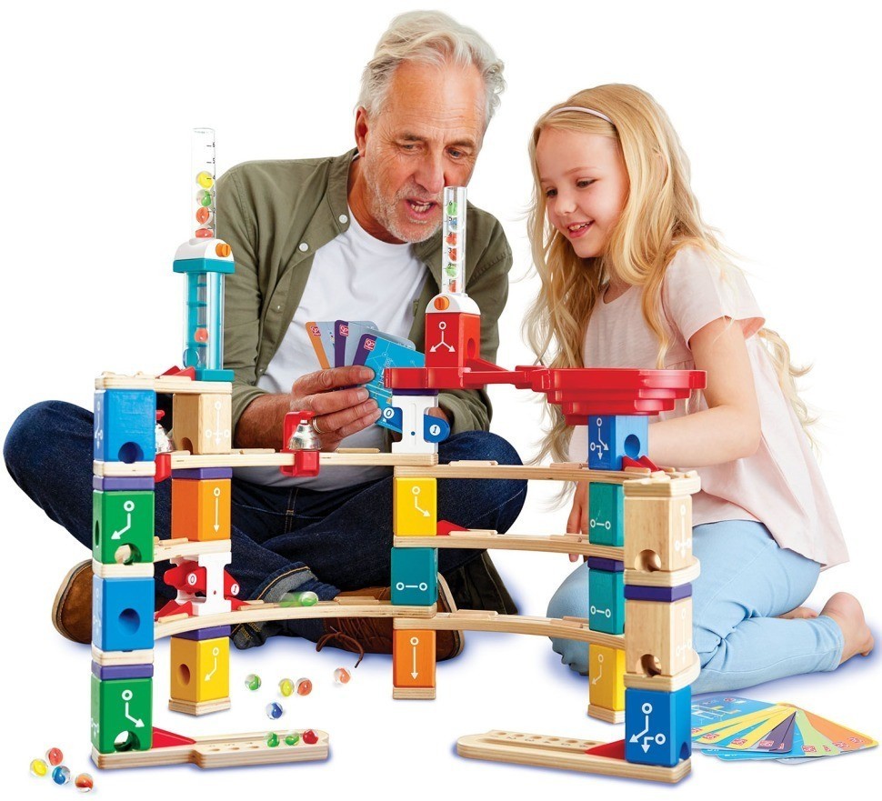 Деревянный конструктор лабиринт для детей "Квадрилла расширенный набор" Серия «Гонки» (E6029_HP)