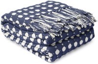 Покрывало из хлопка polka dots темно-синего цвета из коллекции essential, 180х250 см (76960)