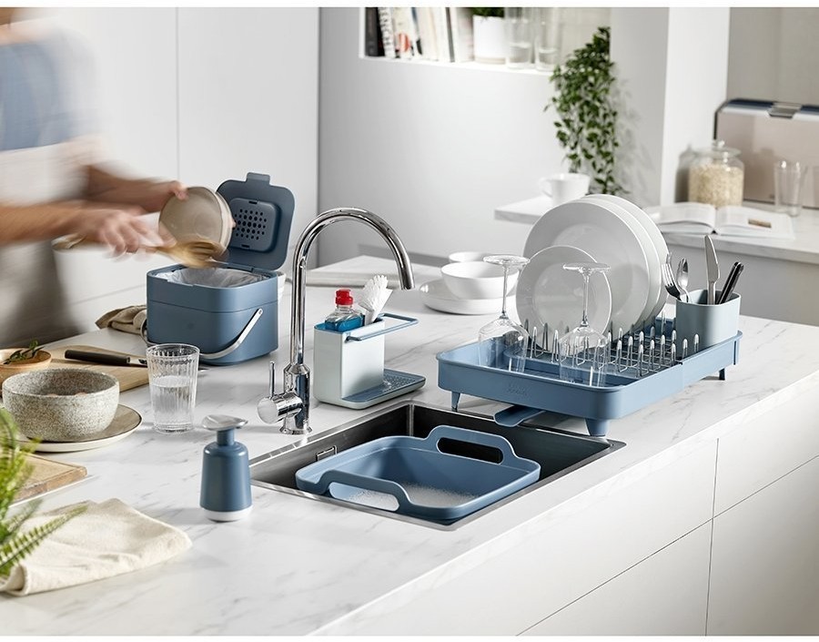 Контейнер для мытья посуды wash&drain™, синий (71220)