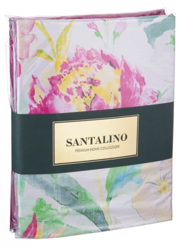 Кпб 2-х сп "тропикана",хлопок 100%,белый+фуксия,под175*215 -1шт., пр 240*240 -1шт., нав 70*70*5-2шт SANTALINO (985-241)