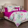 Кпб 2-х сп "тропикана",хлопок 100%,белый+фуксия,под175*215 -1шт., пр 240*240 -1шт., нав 70*70*5-2шт SANTALINO (985-241)