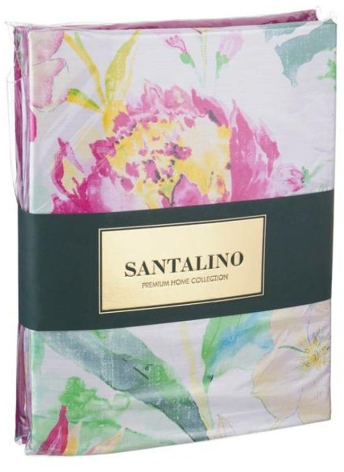 Кпб 2-х сп "тропикана",хлопок 100%,белый+фуксия,под175*215 -1шт., пр 240*240 -1шт., нав 70*70*5-2шт SANTALINO (985-241)