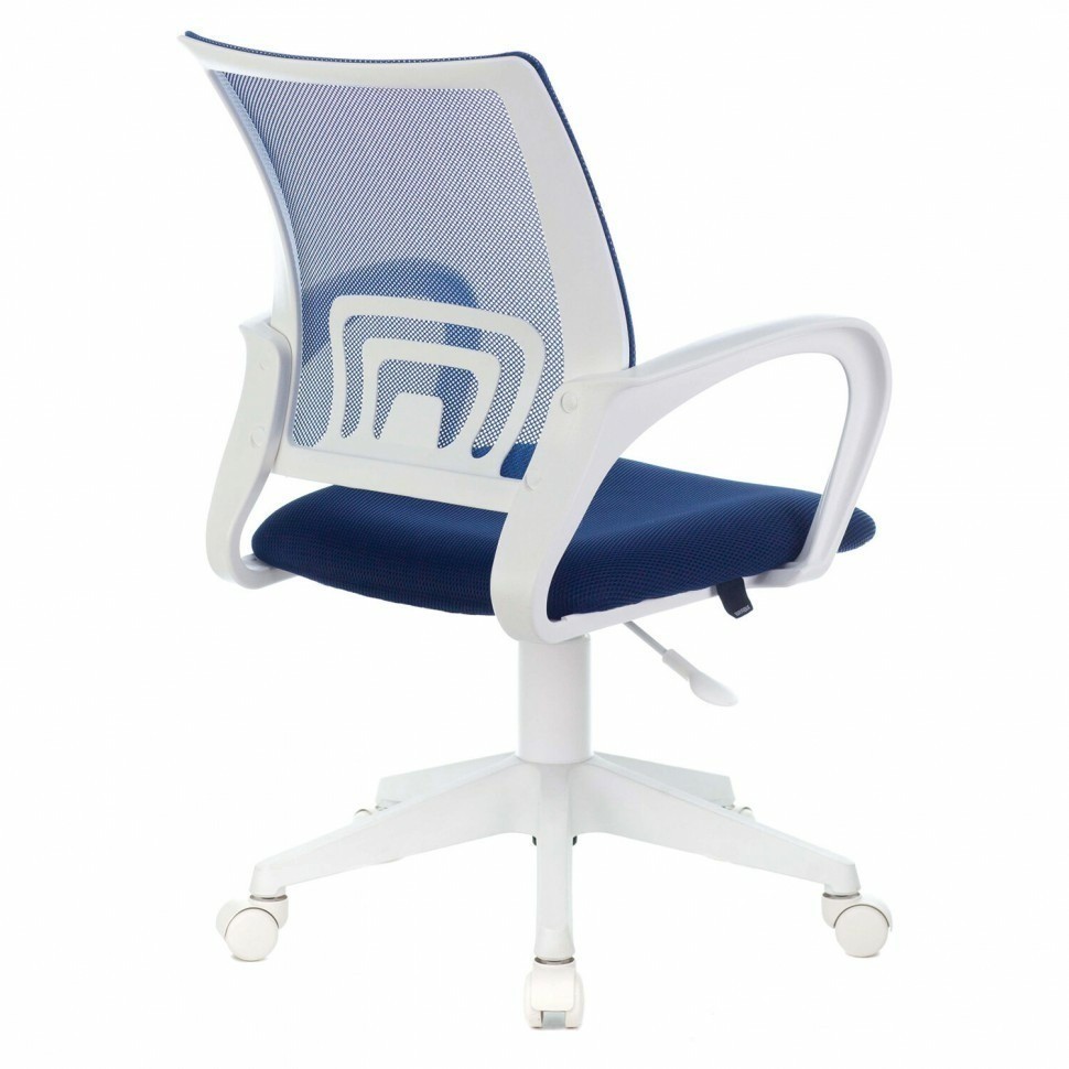 Кресло BRABIX Fly MG-396W с подлокотниками пластик белый сетка темно-синее 532399 (94551)