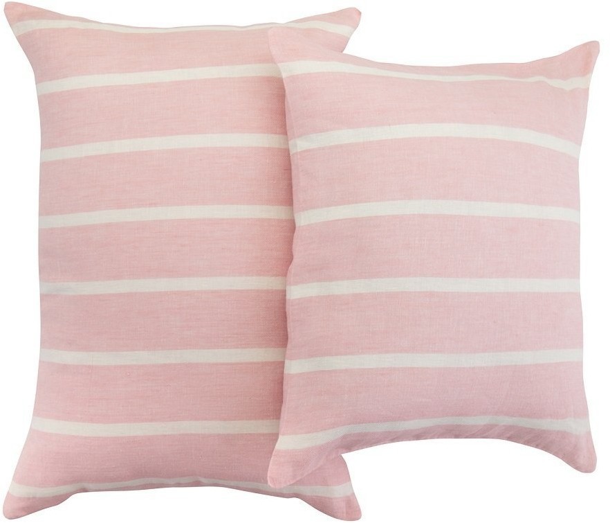 Чехол на подушку декоративный в полоску цвета пыльной розы из коллекции essential, 40х60 см (70958)