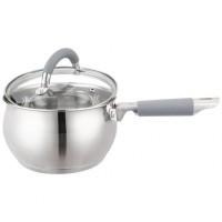 Ковш agness со стекл. крышкой серия apple 1,9 л. 16x9.5 см цвет: серый (937-361)