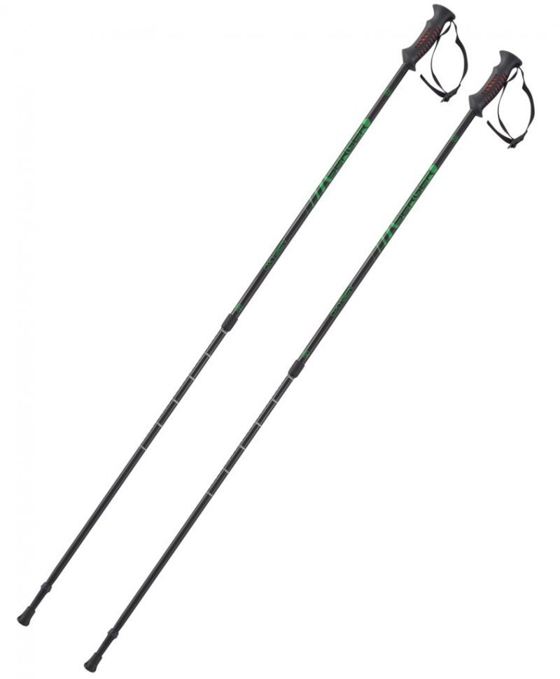 Скандинавские палки Oxygen, 77-135 см, 2-секционные, черный/зеленый (1527729)