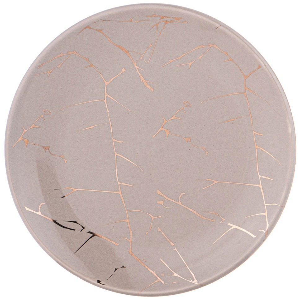 Тарелка закусочная коллекция "золотой мрамор" диаметр 20 см 19,5*19,5*2,2см Lefard (155-728)