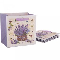 Комплект бумажных пакетов из 4 шт. &quot;прованс. лаванда&quot; 20*20*15 см Lefard (521-240)
