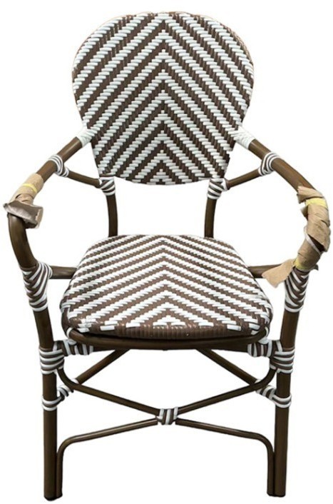 Полукресло E3011-W126 ( light brown+white), металл, искусственный ротанг, White/light brown, ROOMERS FURNITURE