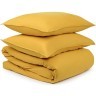 Комплект постельного белья полутораспальный горчичного цвета из органического стираного хлопка из коллекции essential (69368)