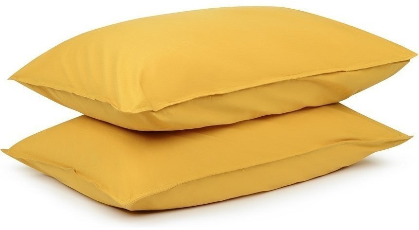 Комплект постельного белья полутораспальный горчичного цвета из органического стираного хлопка из коллекции essential (69368)